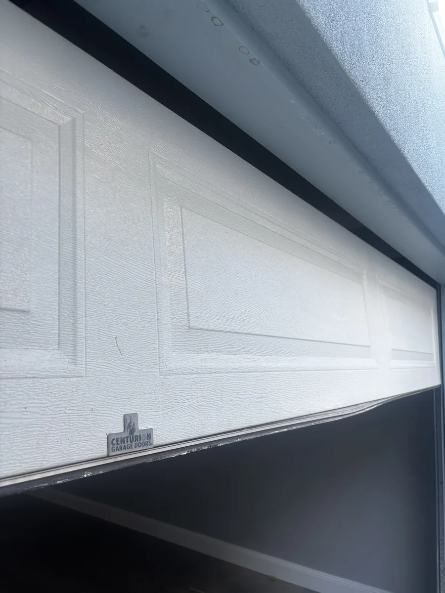 Close-up of a sectional garage door panel